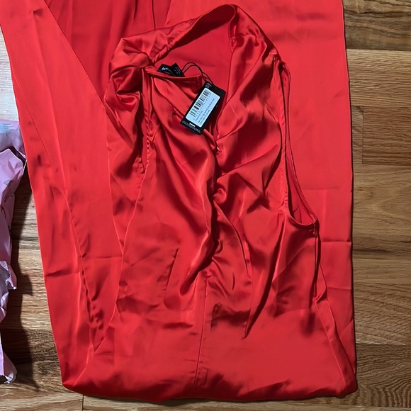 NEW red satin dress PLT - Picture 7 of 9